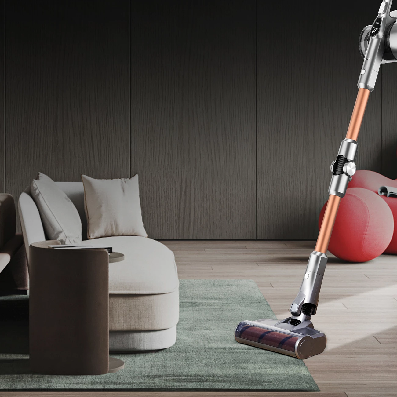 Fshesë me korrent pa kabllo JIMMY H9 Pro, 600 W, 0.6 L, gri/portokalli, me ekran LED