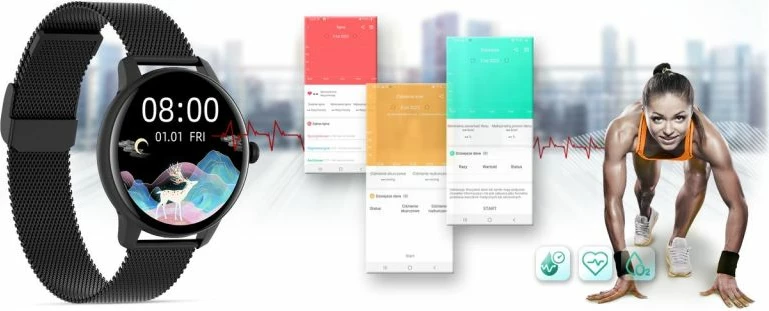 Smartwatch për femra G.ROSSI, e zezë