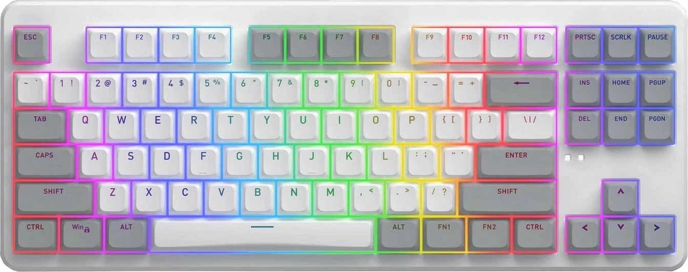 Tastierë mekanike Hator Rockfall 3 TKL Wireless, RGB, Hot-Swap, e bardhë