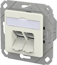 Prizë muri RJ45 METZ CONNECT 130E381102-I, 2x portë rrjeti, PoE 90W, e bardhë