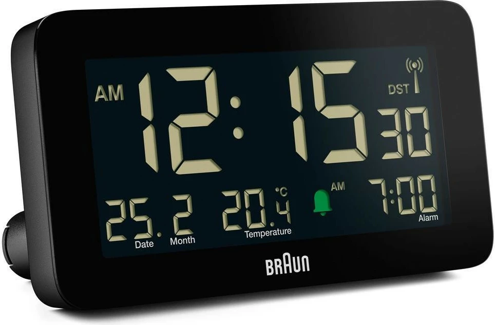 Orë alarmi Braun BC10 DCF-B, digjitale, e zezë