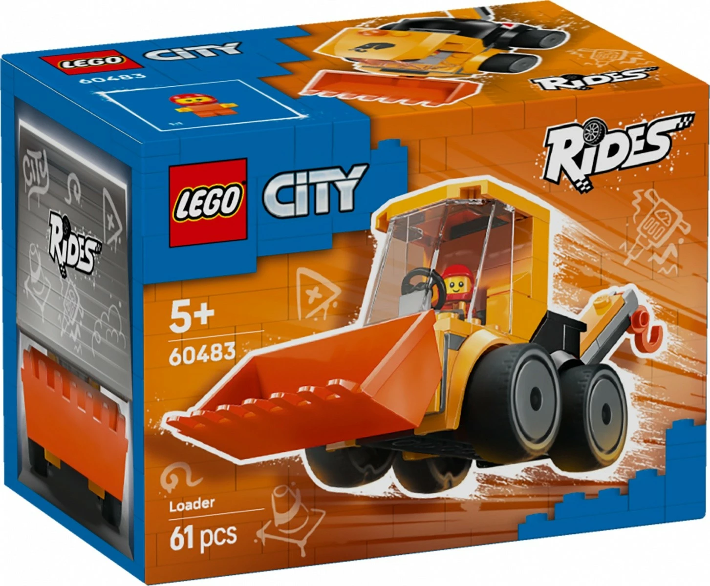 Set blloqe, LEGO City 60483 Wheel Loader, 61 pjesë, për moshat 5+, plastikë