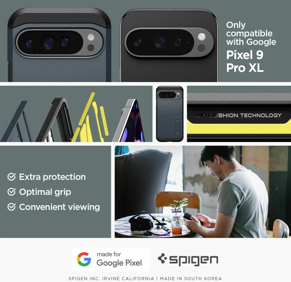 Mbështjellës Spigen Tough Armor për Google Pixel 9 Pro XL, graphite