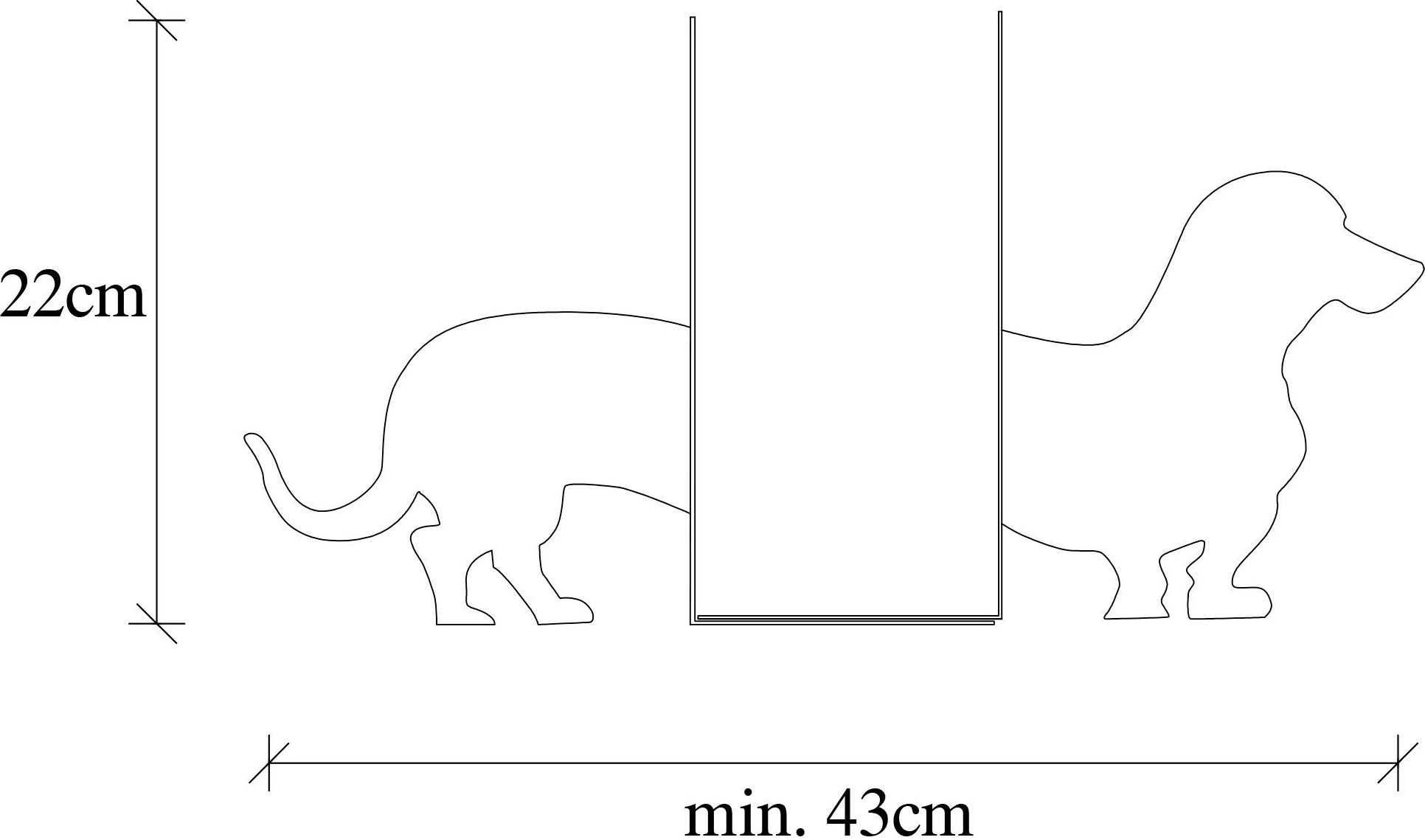 Mbajtëse librash metalike Aberto Design, e zezë, 43x14x22cm