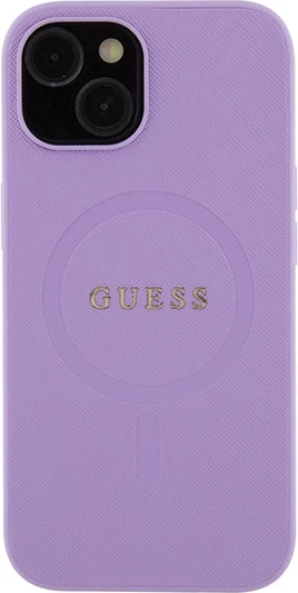 Mbështjellës Guess Saffiano MagSafe për iPhone 15 Plus, vjollcë
