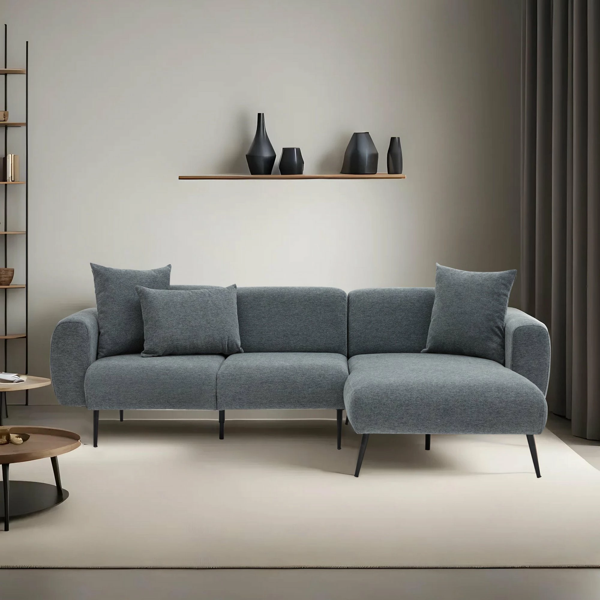 Këndore Atelier del Sofa, anë e djathtë, ngjyrë antracit