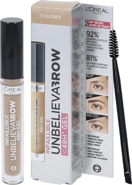 Xhel për vetulla Loreal Paris Infaillible Unbelievabrow, 7.0 Blonde, 3.4 ml
