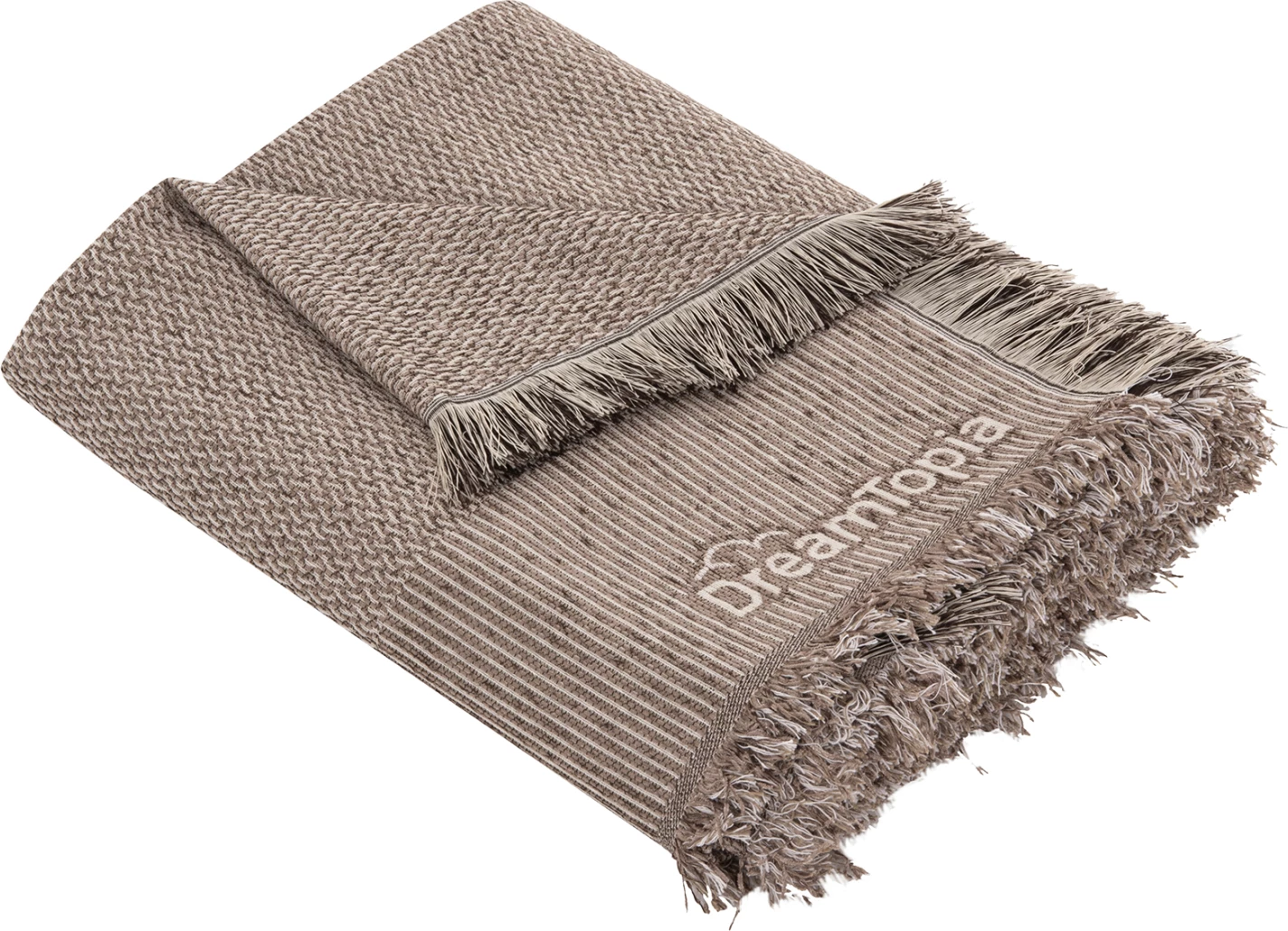 Mbulesë divani me franja DREAMTOPIA FH12162.10 ngjyrë kafe 245x170cm