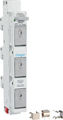 Ndërprerës shkëputës ngarkese Hager L063M, D02, 63A, 3P, 60mm, bardhë/gri