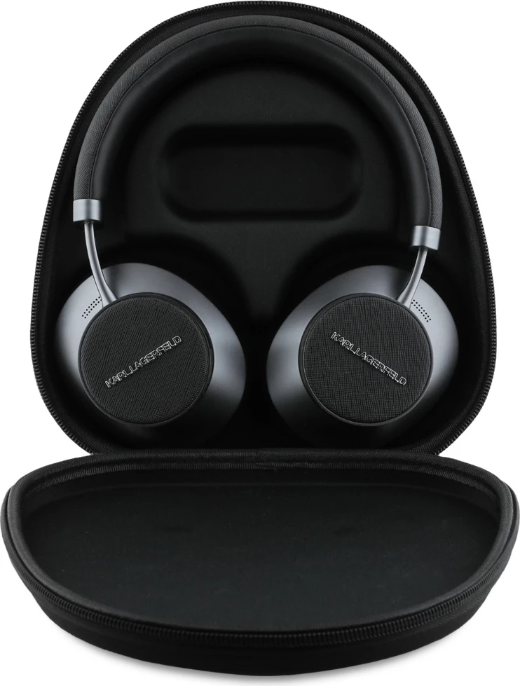 Kufje wireless Karl Lagerfeld Saffiano Elongated me ANC, Bluetooth, të zeza