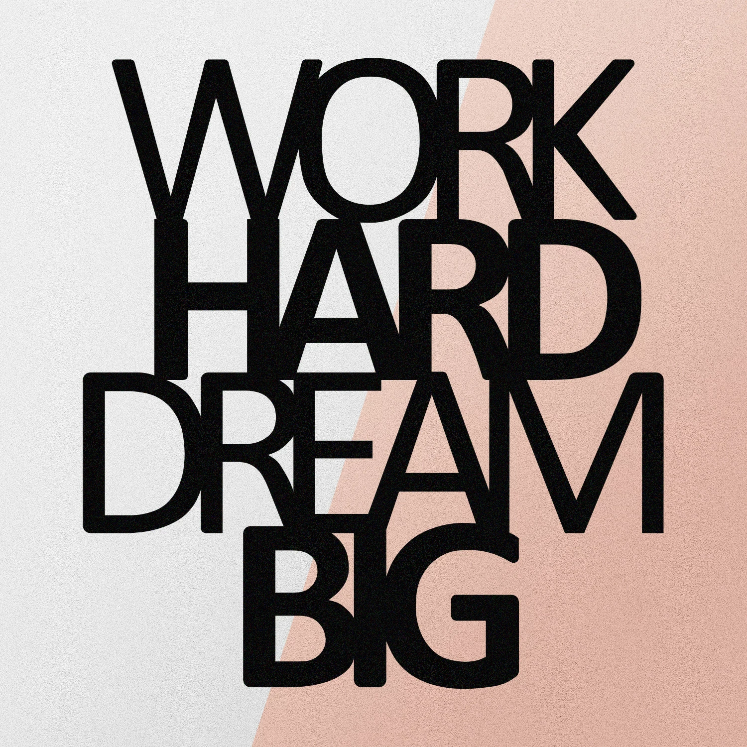 Dekor metalik për mur, 'Work Hard Dream Big', ngjyrë e zezë, 65x70cm