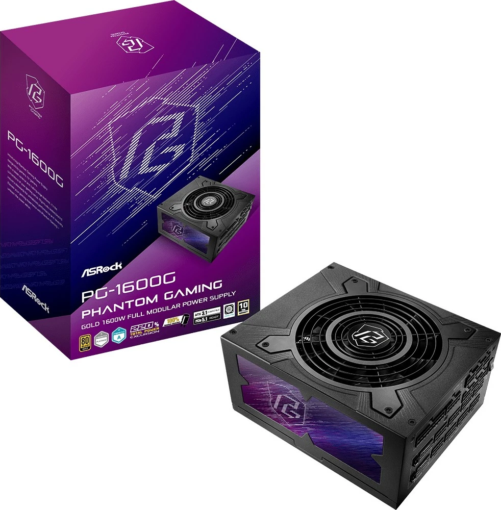 Kasë energjie ASRock Phantom Gaming PG-1600G, 1600W, ATX, 80+ Gold, e zezë