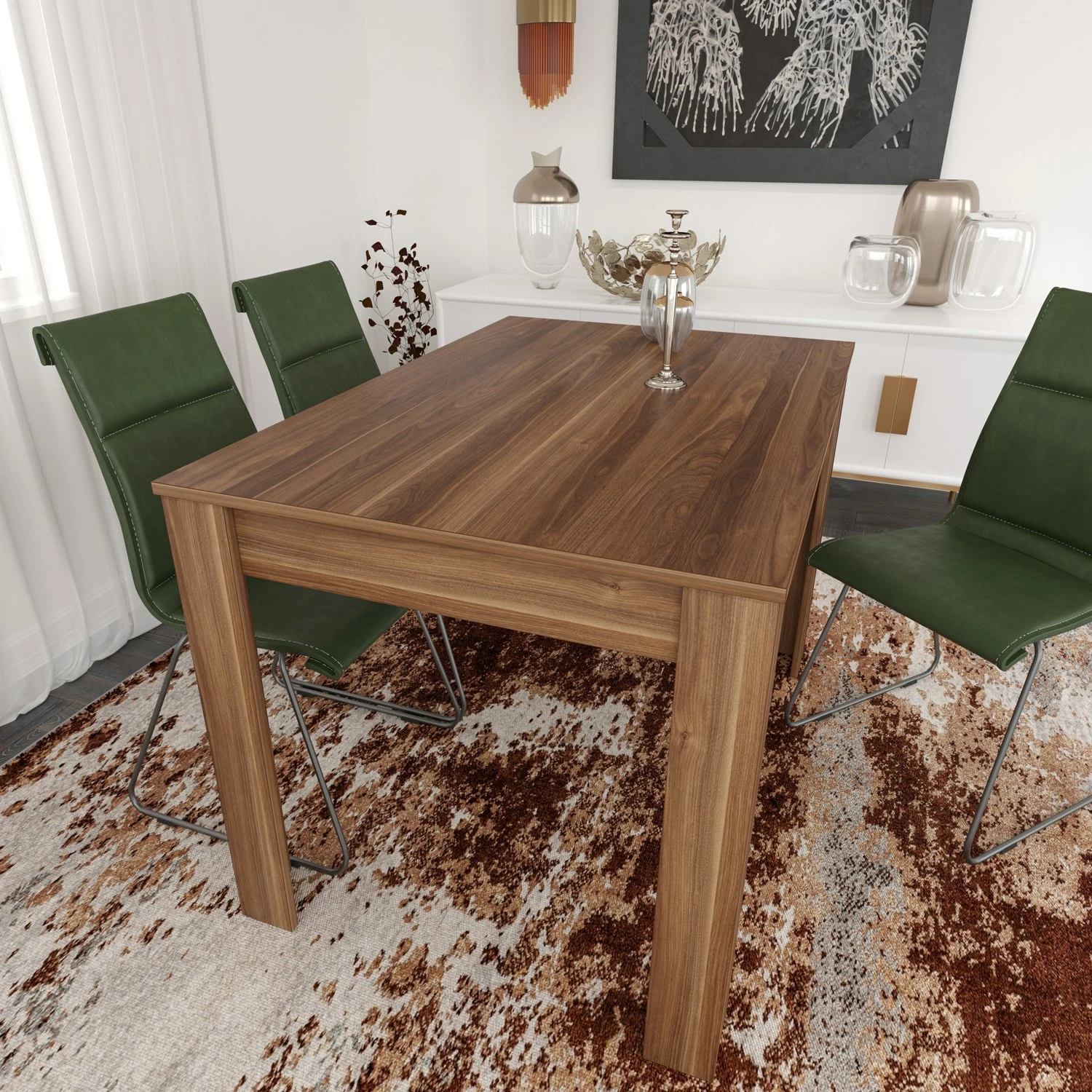 Tavolinë ngrënieje, ngjyrë arrë, Hanah Home, 120 cm