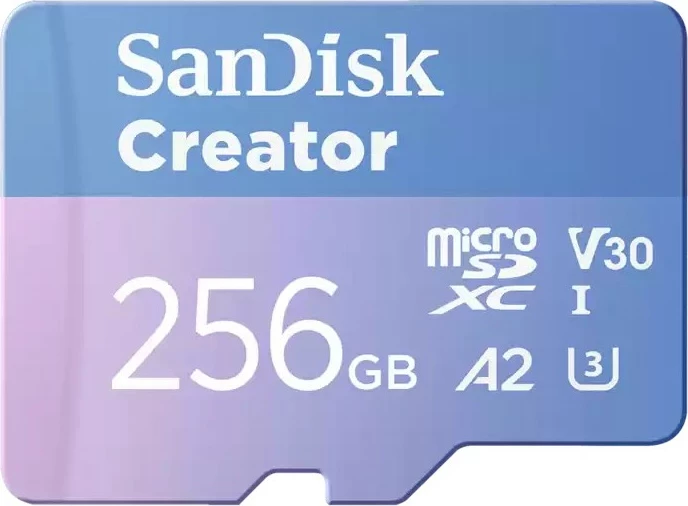 MicroSD kartelë Sandisk Creator 256GB, A2, V30, U3