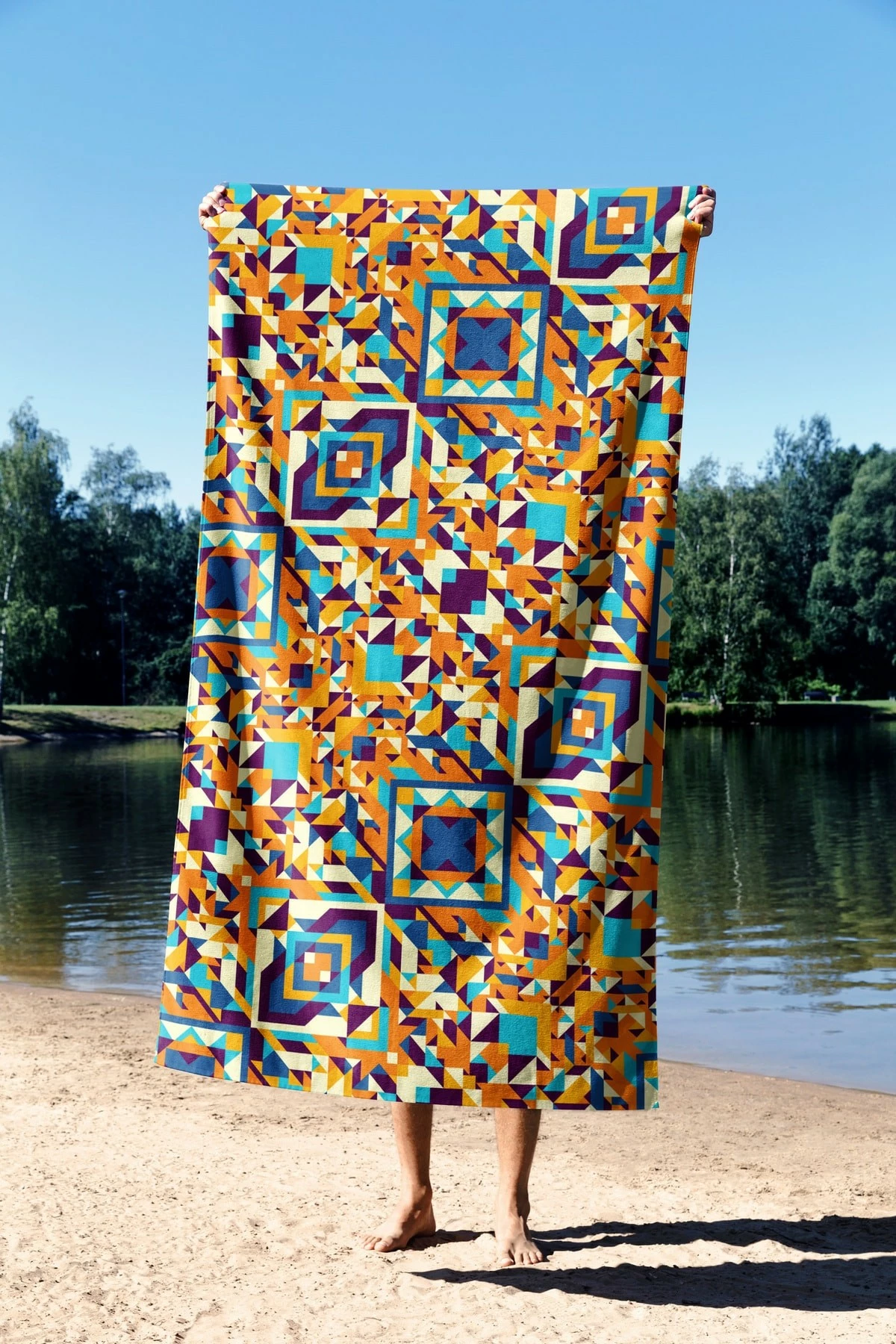 Peshqir plazhi Mijolnir, shumëngjyrësh, 70x130cm