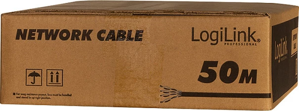 Kabllo rrjeti LogiLink Cat.7 50m, S/FTP 23 AWG, 1000 MHz, duplex, portokalli