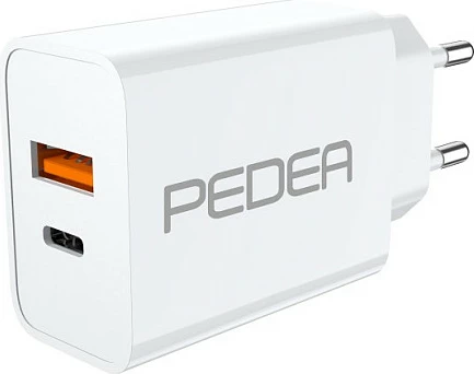 Karikues PEDEA 20W USB-C PD, 2 porta USB-C/USB-A, i bardhë