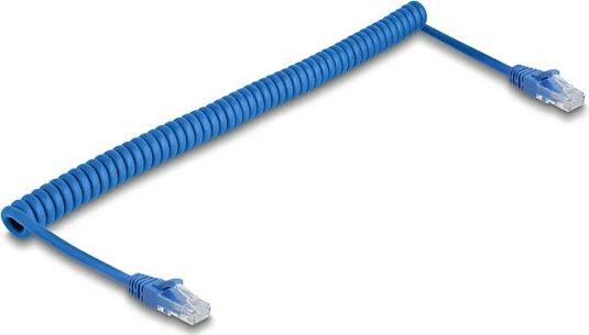 Kabllo rrjeti DeLOCK 90197, Cat6 RJ-45 1.2 m spirale, 1 Gbit/s, blu