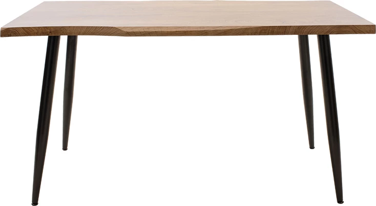 Tavolinë ngrënie neve MDF arre - këmbë metali të zeza 140x80x75cm