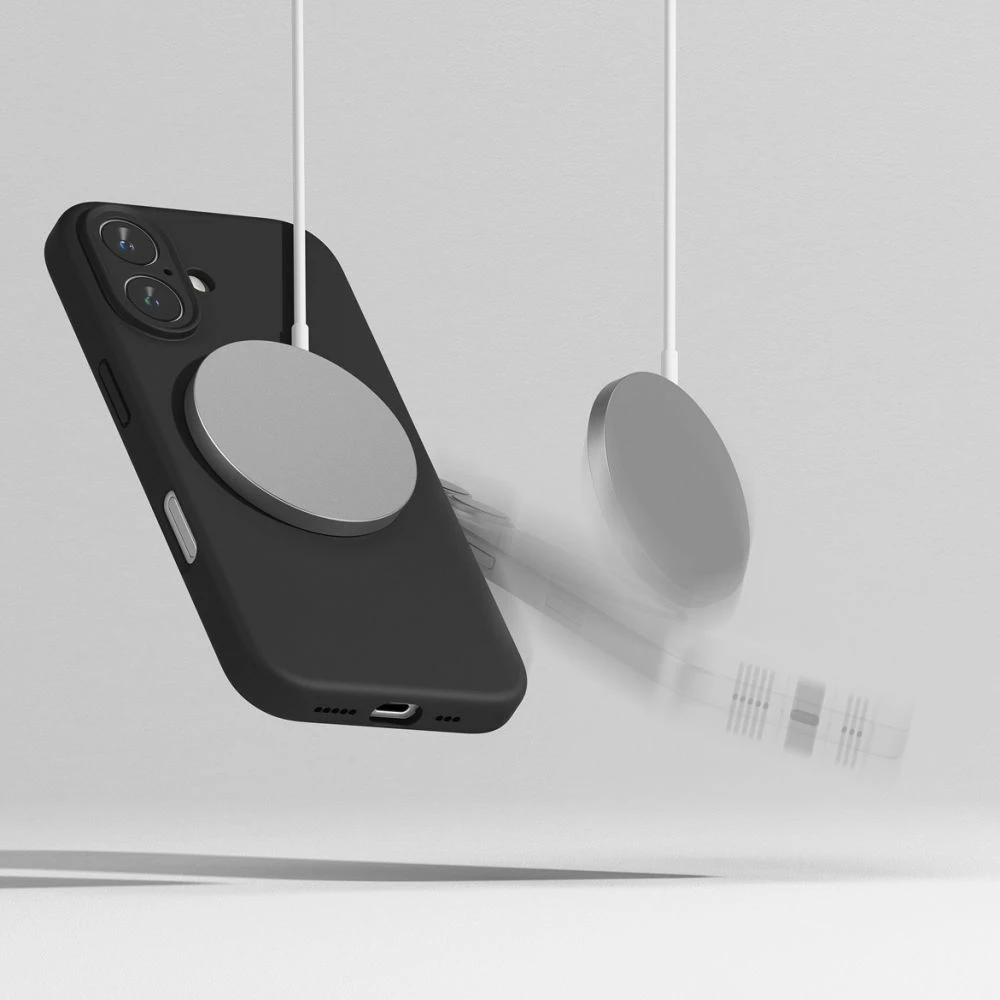 Mbështjellës Ringke Silicone MagSafe për iPhone 16, i zi
