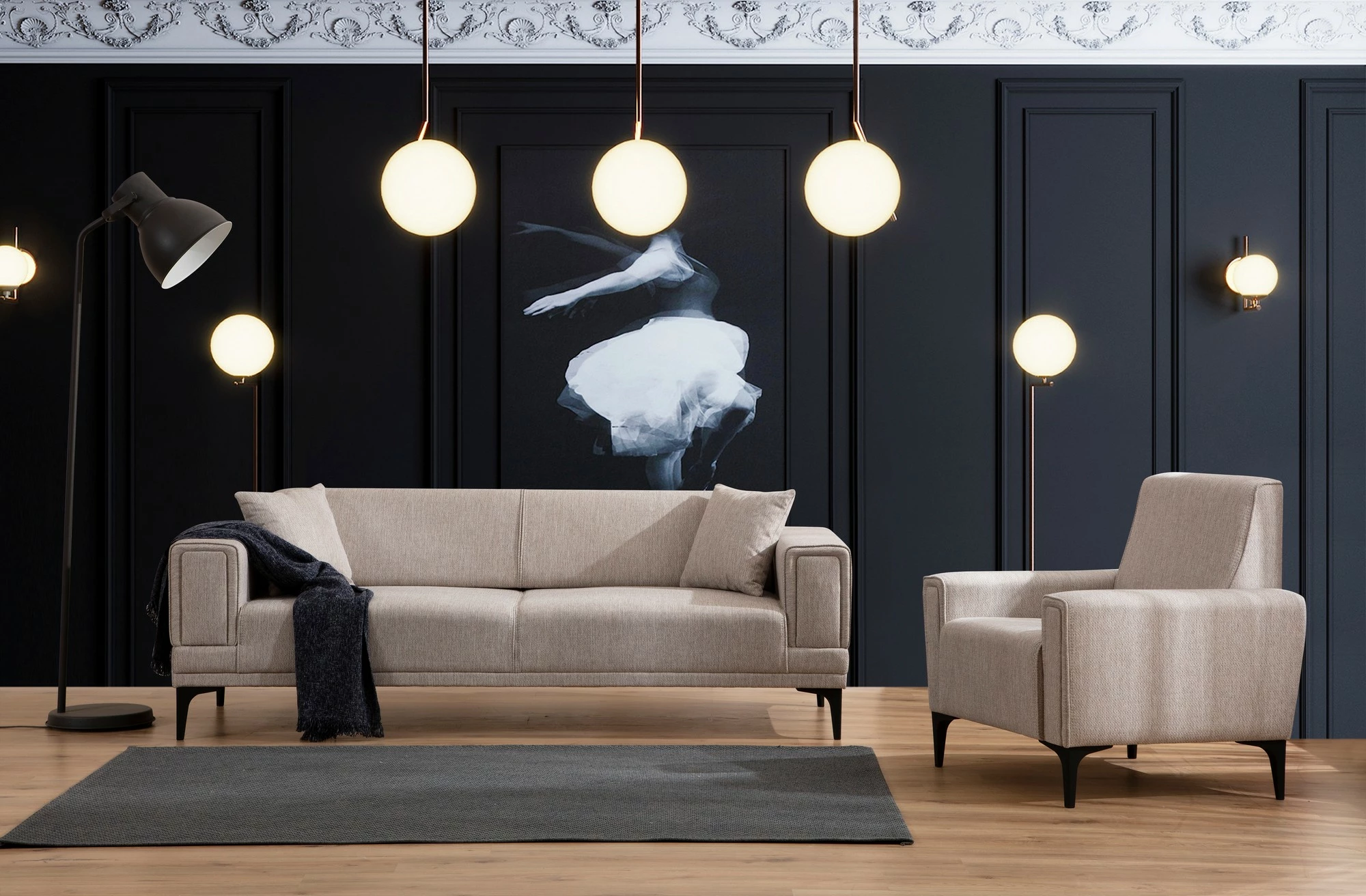 Karrige një vendëshe Atelier del Sofa, Horizon, ngjyrë kafe e çelët