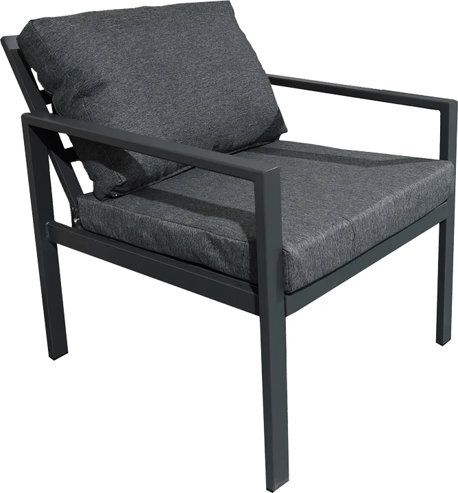 Set lounge për oborr 4 pjesë, alumin anthracite, jastëk anthracite