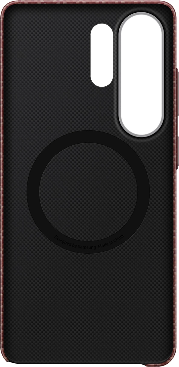 Mbështjellës Samsung Carbon Magnet për Galaxy S26 Ultra, aramid fiber, MagSafe kompatibil, kuqe, në kuti