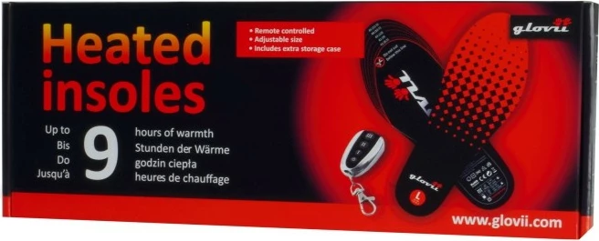 Shtroje këpucësh me ngrohje Glovii GW2M 35-40 (M), zi/kuqe, set me telekomandë + karikues + çantë