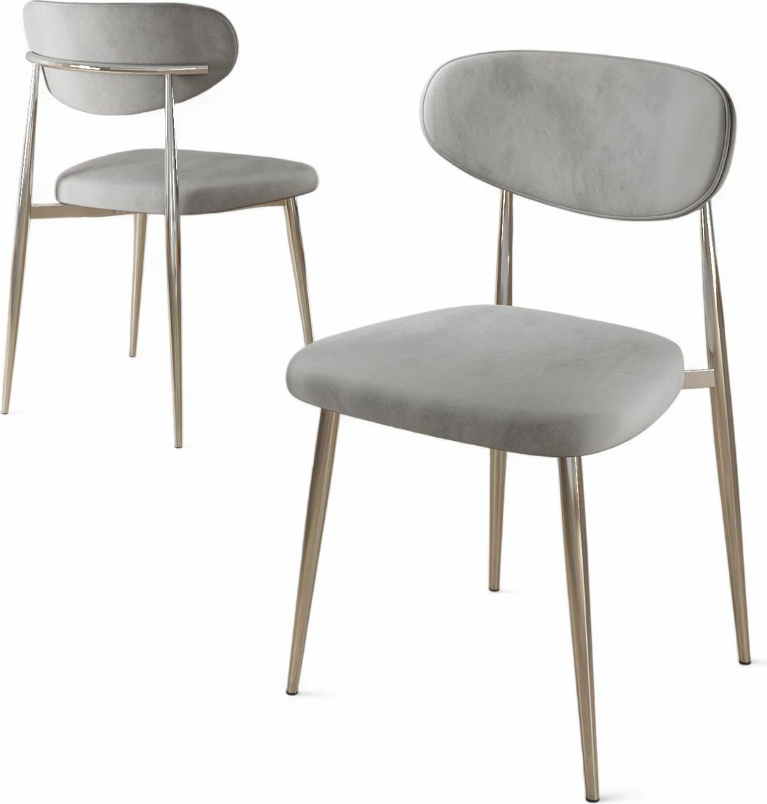 Set karrigash (6 copë), Skye Decor, ngjyrë gri, krom