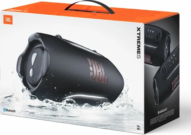 Altoparlant portativ JBL Xtreme 5 Bluetooth, IP68, deri 28 orë, i zi, me rrip shpatulle