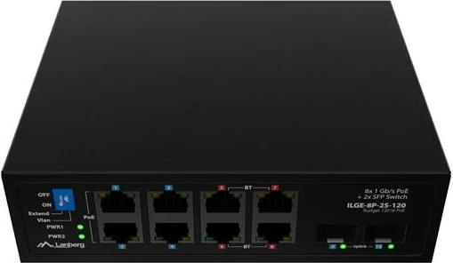 Switch LANBERG Lanberg switch, 8x PoE, 2x SFP, gigabit, i zi