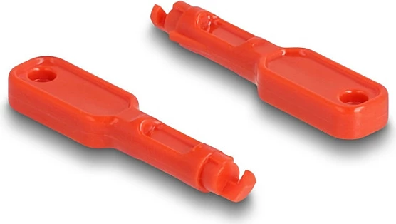 Bllokues porte RJ45 DeLOCK, set 10 copë + çelës, i kuq