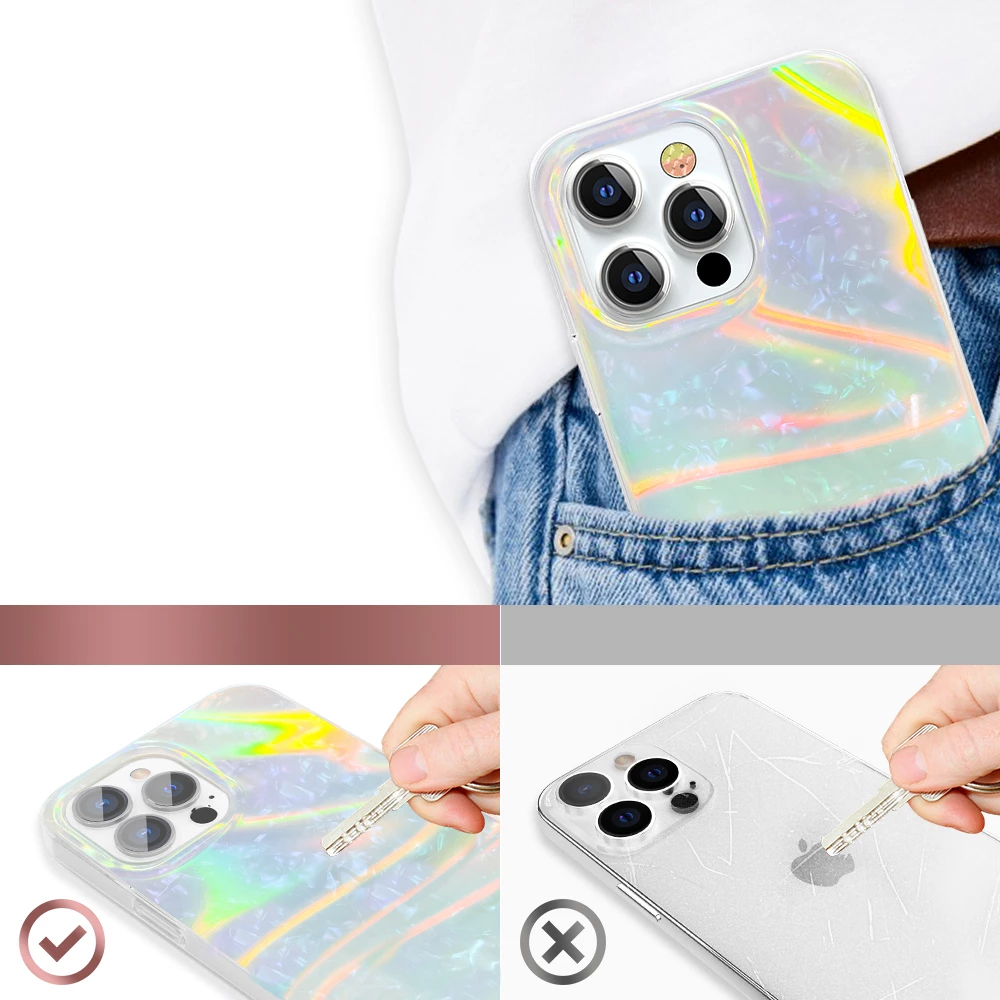 Mbështjellës Kingxbar Shell Series për iPhone 13 Pro, pearl-mint, Jeshile