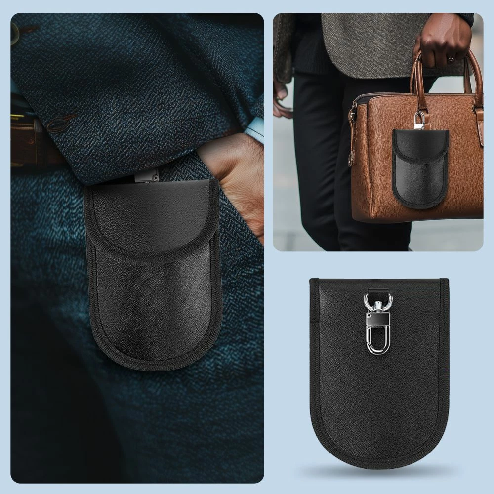 Mbështjellës çelësash Tech-Protect KLR100, bllokim RFID, i zi