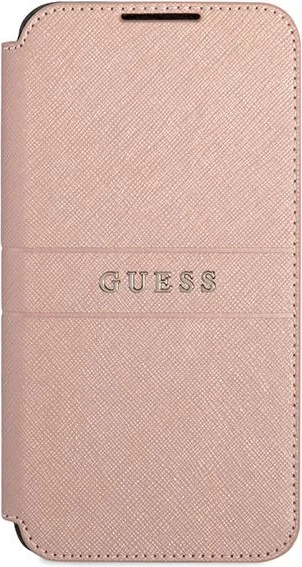 Mbështjellës Guess Saffiano Stripes për Samsung Galaxy S22+, rozë