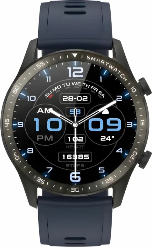 Smartwatch Gravity GT10-5, e zezë, 2 rripa