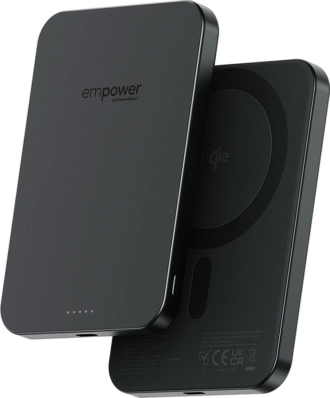 Power bank PanzerGlass empower bank 5000mAh, Qi2 15W, MagSafe, USB-C 20W, Space Black