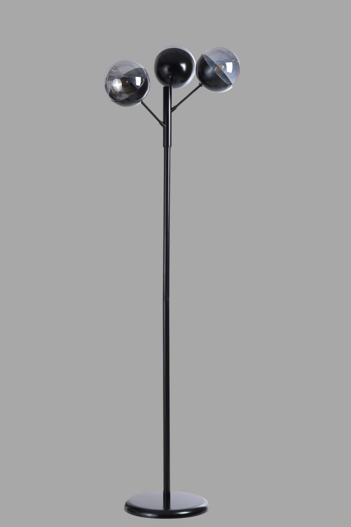 Llambë dyshemeje Opviq, 8948-3, metal dhe xham, gri e zezë, 163cm
