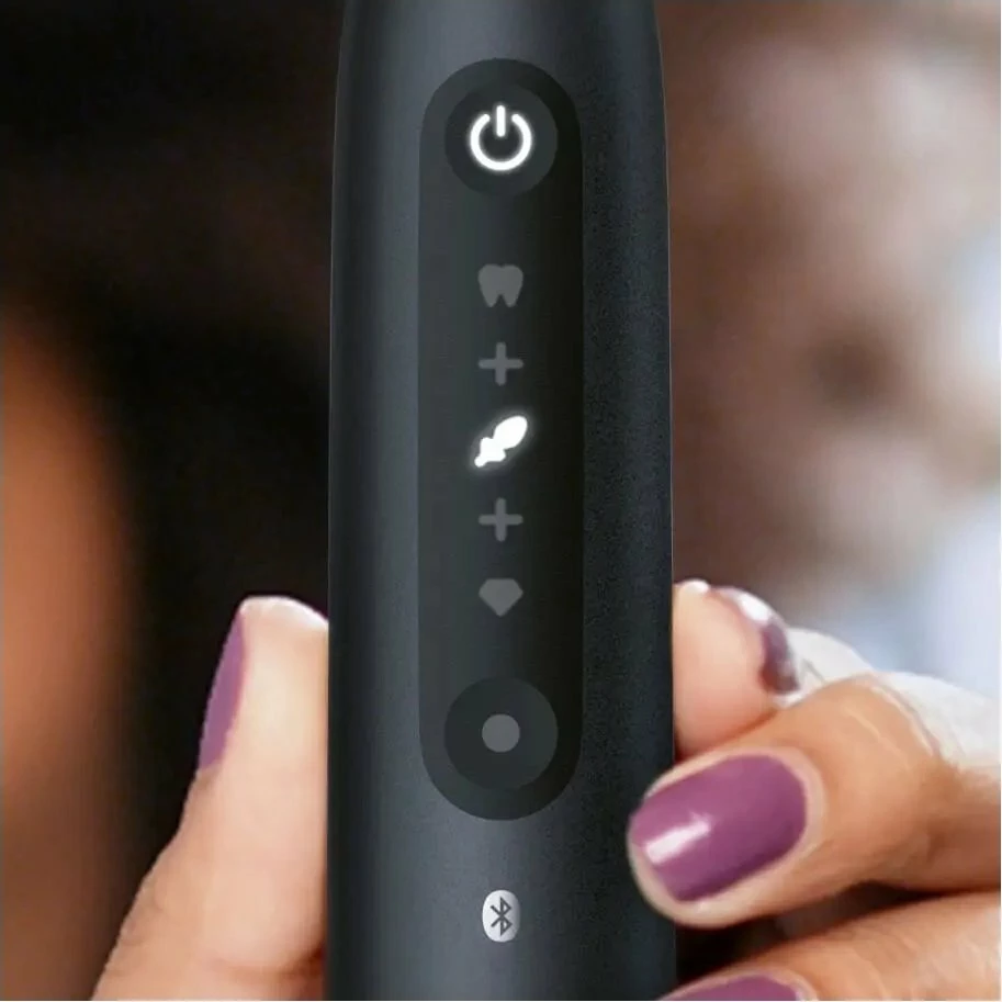 Furçë dhëmbësh elektrike Oral-B iO Series 5, 5 moda, me sensor presioni, me aplikacion, magnetic, e zezë mat, set me 1 kokë + kutizë udhëtimi