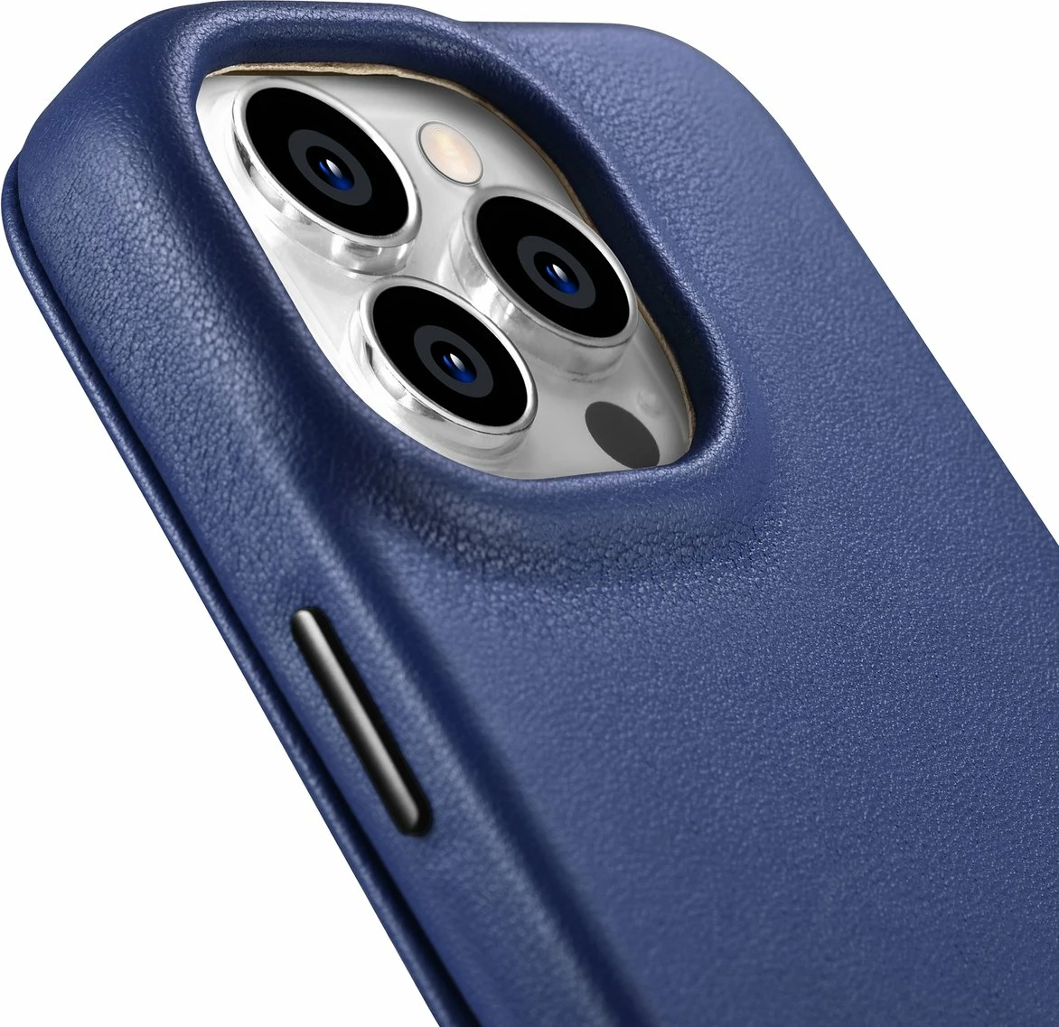 Mbështjellës iCarer CE Premium lëkurë folio për iPhone 14 Pro, MagSafe, Blu