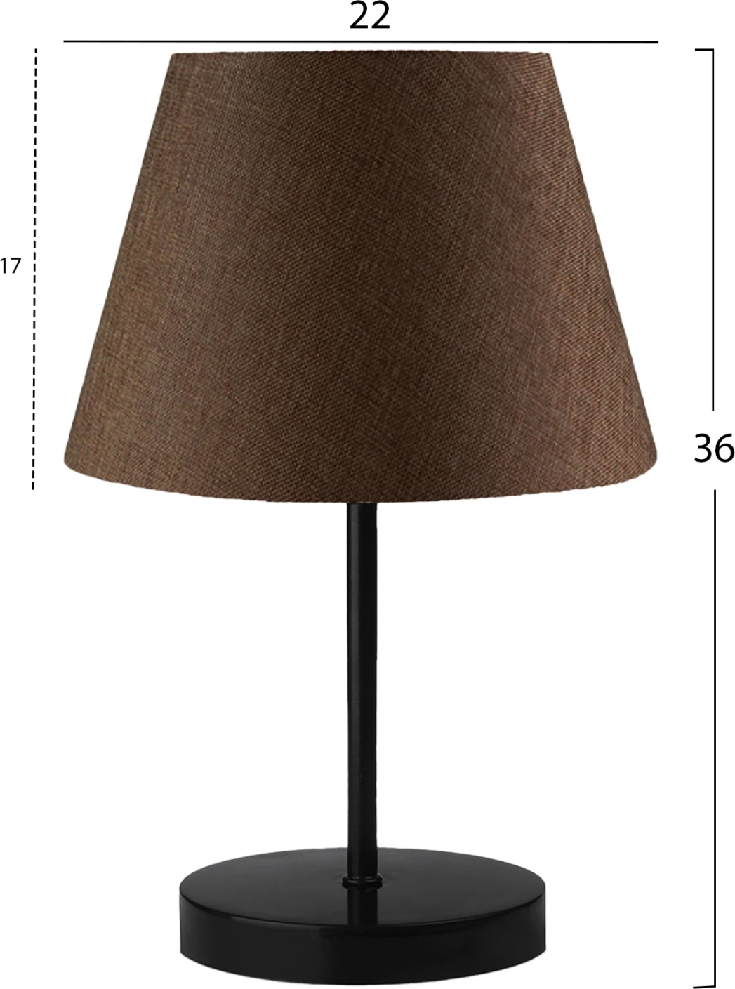 Llambë tavoline dekorative, ngjyrë e zezë-kafe, FH7602.03