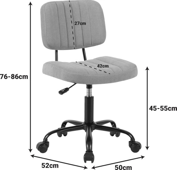Karrige zyre Warra, material stof, ngjyrë e verdhë, 50x52x76-86cm