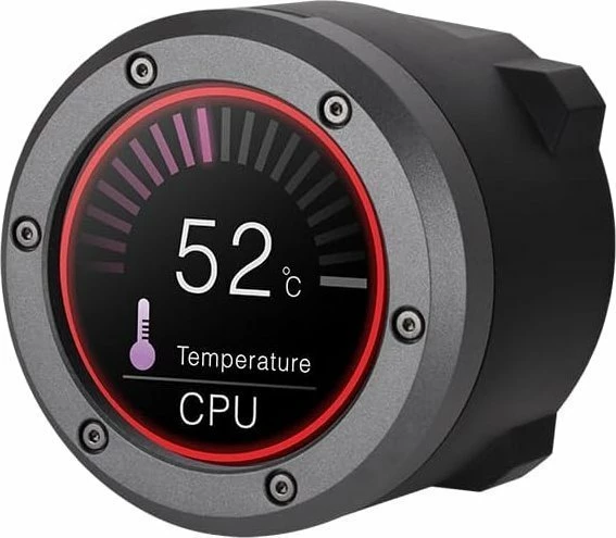 Ftohës uji AIO Thermaltake TH360 V2 Ultra EX ARGB Sync 360mm me LCD 2.1\" (CL-W415-PL12SW-A), set me 3 ventilatorë 120mm