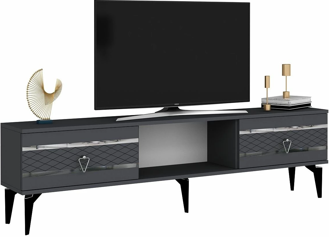 Komodë për TV Skye Decor, pelin-antracit, argjend