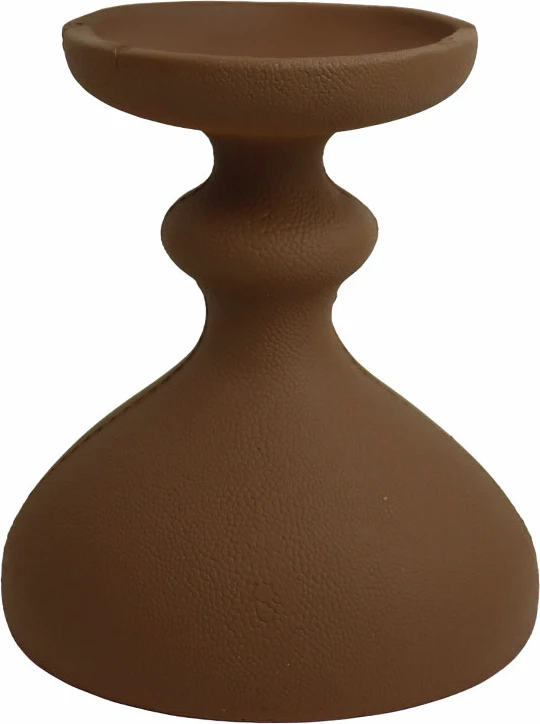 Mbajtëse qirinjsh dekorative OMBRE.II, polirezine, ngjyrë kafe, 13.5x10.5x15.5cm