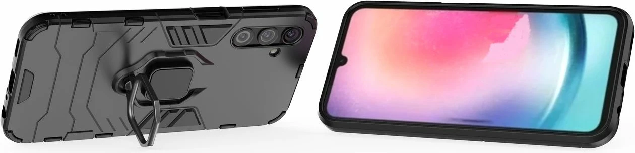 Mbështjellës Hurtel Ring Armor për Samsung Galaxy A24 4G, me unazë, i zi
