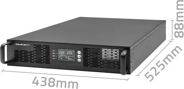 UPS Qoltec 2kVA 2000W, Rack, On-line, LCD, i zi