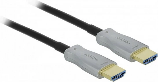 Kabllo HDMI DeLOCK Active Optical, 70 m, 4K 60Hz, 18 Gbit/s, e zezë/gri
