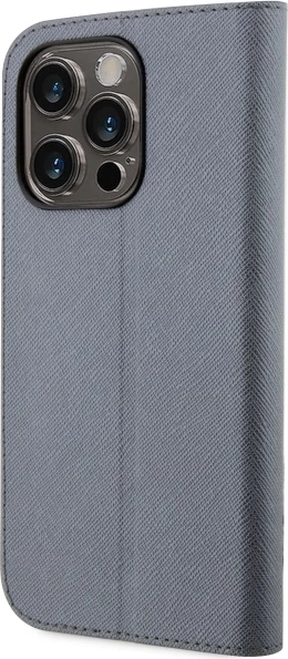 Mbështjellës Karl Lagerfeld KLBKP14XSANKCPG për iPhone 14 Pro Max 6.7", Saffiano Karl & Choupette, argjendtë
