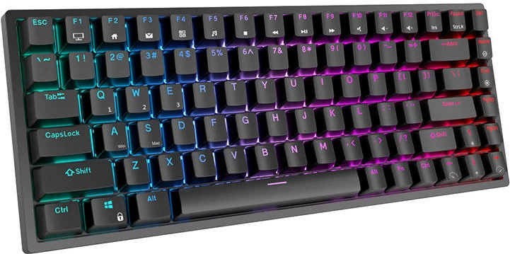 Tastierë mekanike Royal Kludge RK84, RGB, Red switch, e zezë